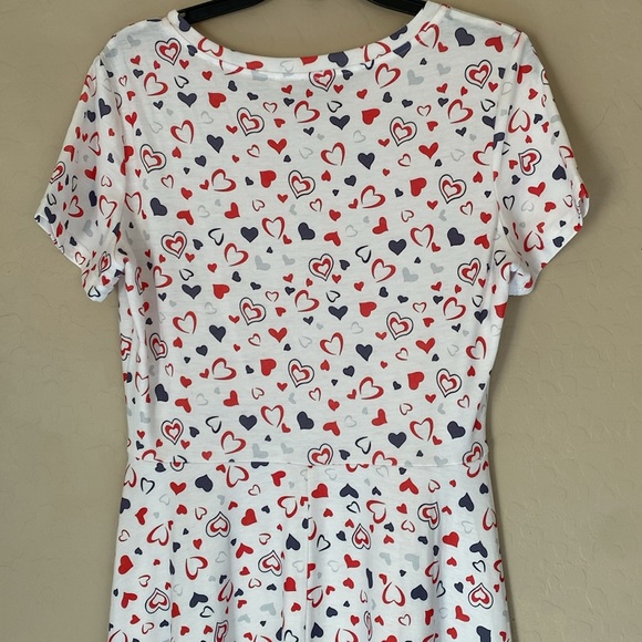Huhot, large, heart pattern, fit & flare dress - Picture 1 of 7